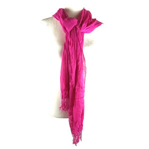 Pink Scarf Fringe Rectangle 66" X 24 Lightweight